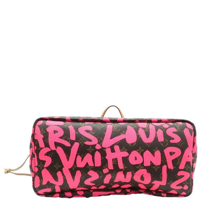 LOUIS VUITTON Neverfull GM Monogram Graffiti Tote Bag Pink