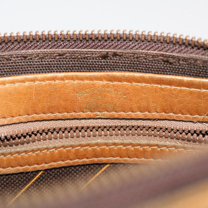 GUCCI Hand Bag Canvas Leather Brown  bs7158