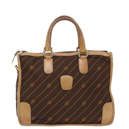 GUCCI Hand Bag Canvas Leather Brown  bs7158