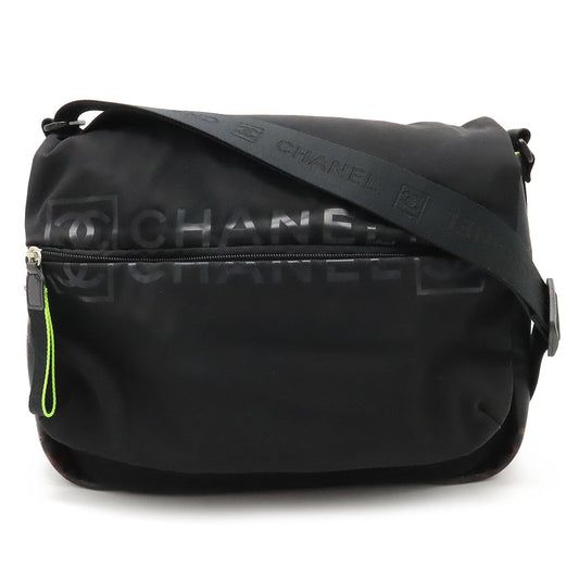 Chanel Chanel SPORTS LINE COCOMARK SHOLDER Bag NYLON LAVER BLACK BLACK NEON YELLOW A26709 BLUMIN BLUMIN SHOP