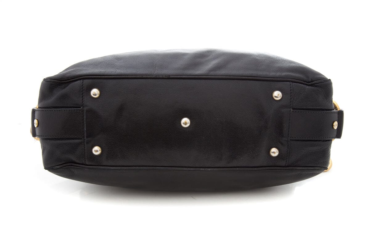 YSL Black & Gold Twist Closure Handbag