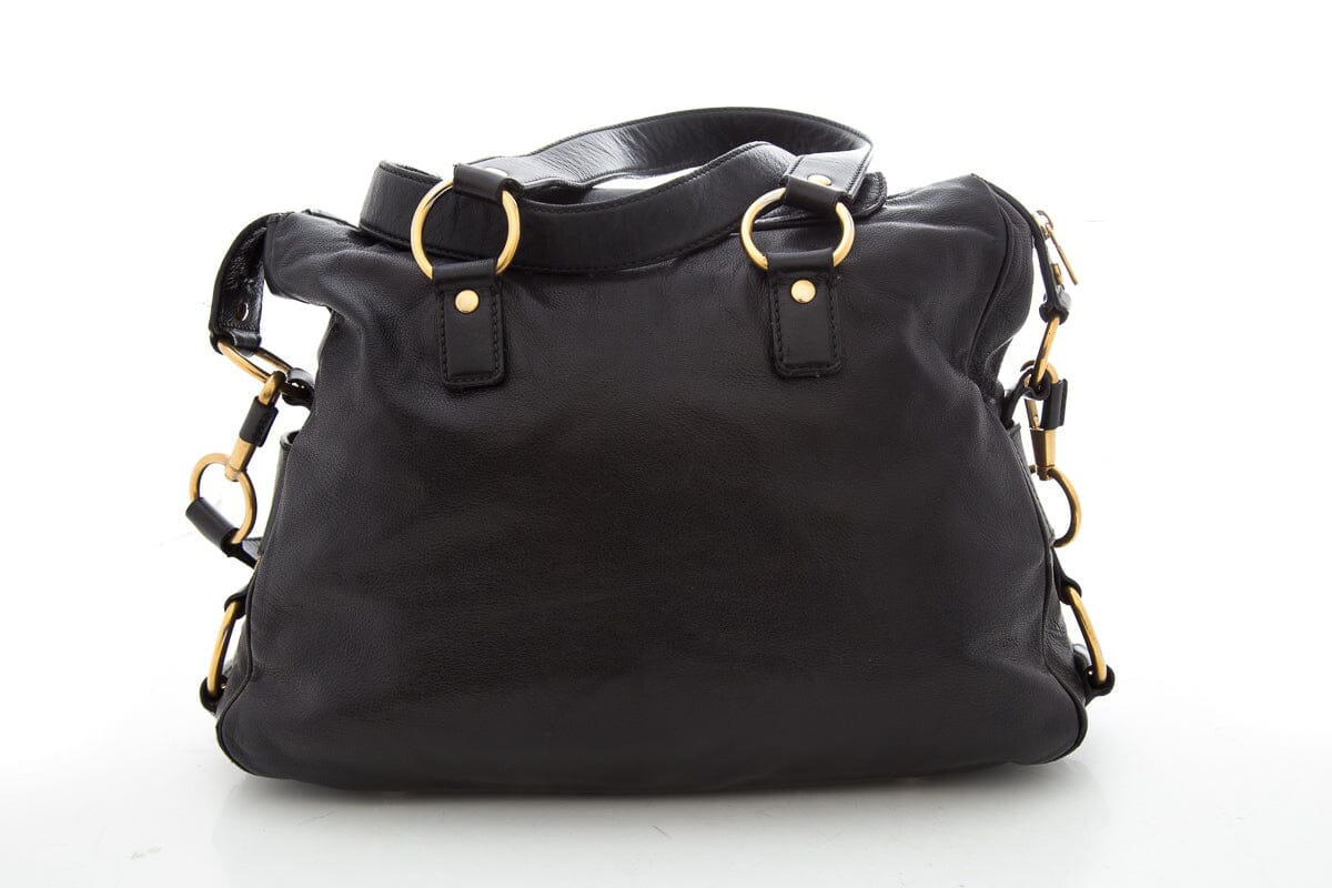 YSL Black & Gold Twist Closure Handbag
