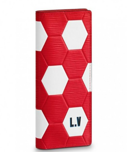 Louis Vuitton Brazza Wallet Epi Leather Hexagon Red