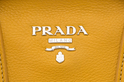 Prada Yellow Vitello Daino Leather Handbag