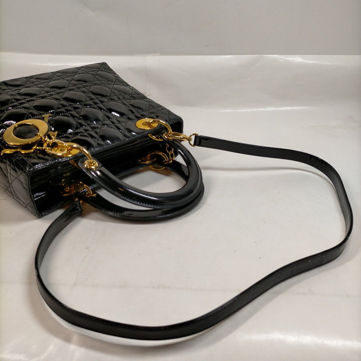 Christian Top quality Dior Black Enamel Hand Bag