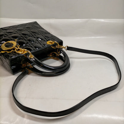 Christian Top quality Dior Black Enamel Hand Bag