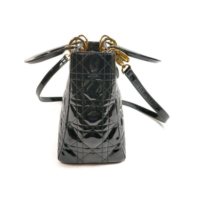 Christian Top quality Dior Black Enamel Hand Bag