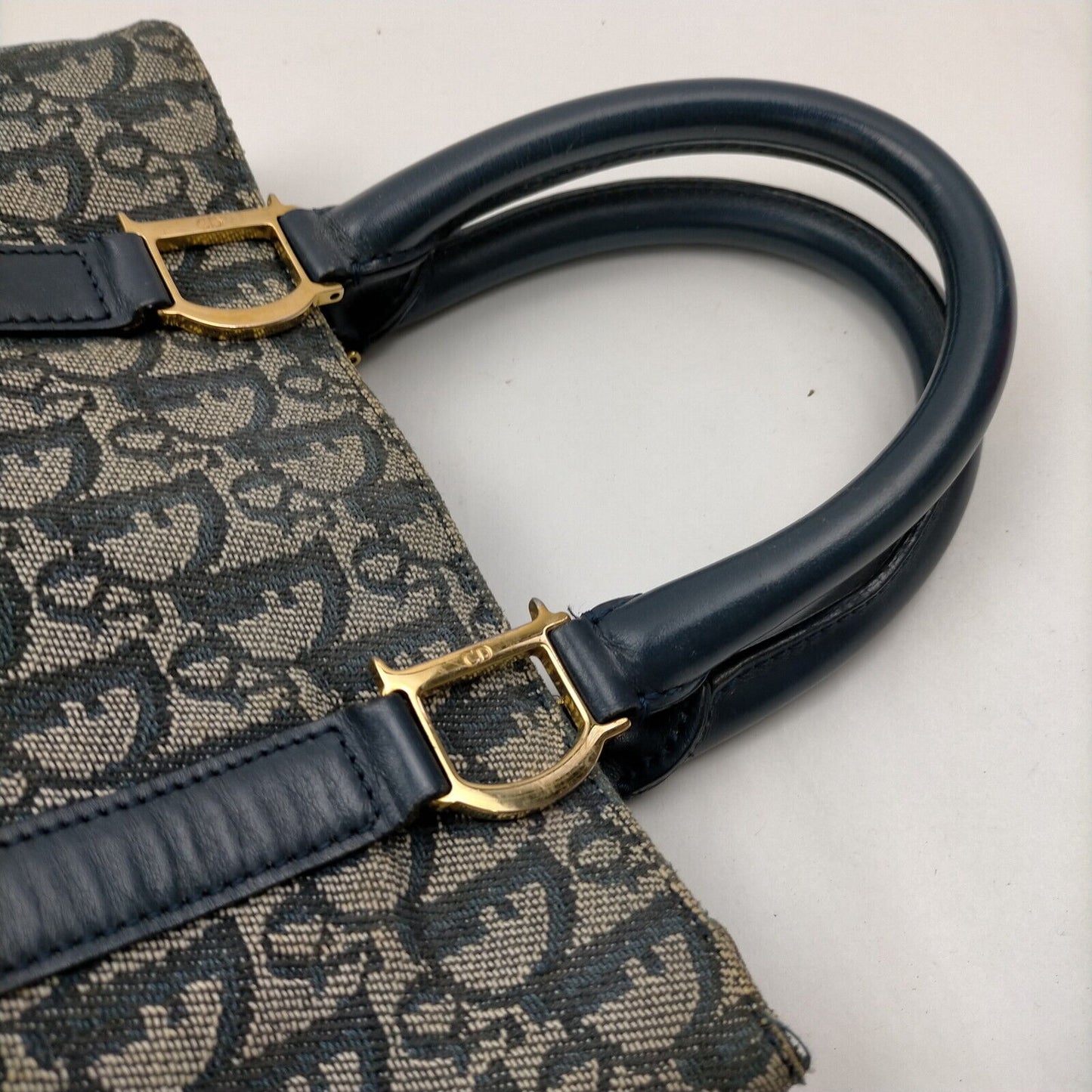 Christian Top quality Dior  Navy Blue Canvas Hand Bag