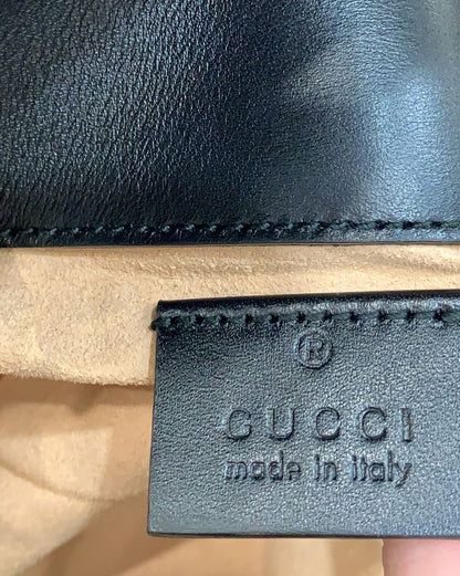 GUCCI GG Marmont Super Mini Leather Crossbody Bag Black 476433
