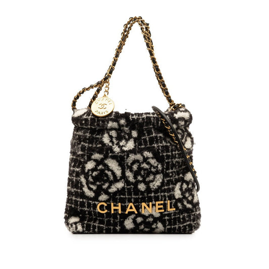 Chanel Camellia Coco Mark Logo Cotton 2way Bag