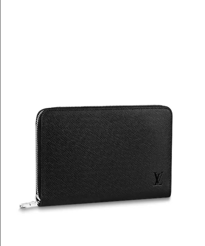 Louis Vuitton Zippy Organizer Taiga Leather Black