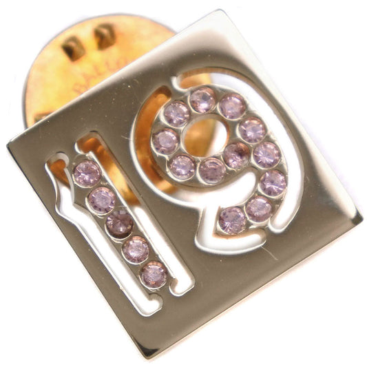 Chanel CHANEL .19 Brooch Pin Brochure G   Line Stone Gold  4.1g No.19  ? Secondary?