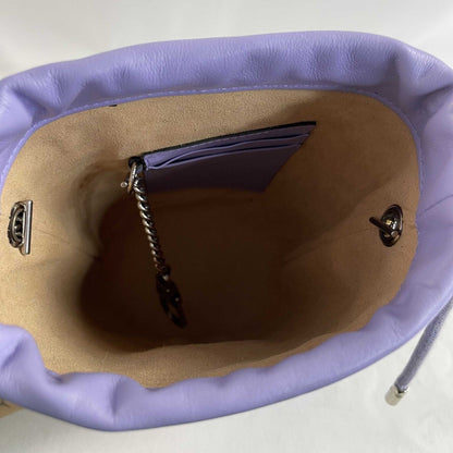 GUCCI GG Marmont Bucket Crossbody Bag Matelasse Mini Purple