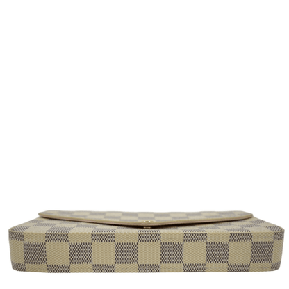 LOUIS VUITTON Felicie Pochette Damier Azur Crossbody Bag White