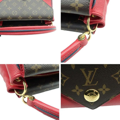 LOUIS VUITTON Double V Monogram Leather Shoulder Bag Cerise