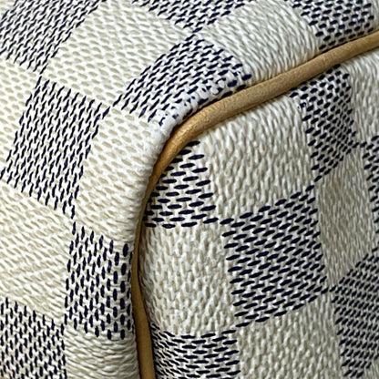 LOUIS VUITTON Speedy 30 Damier Azur Satchel Bag White
