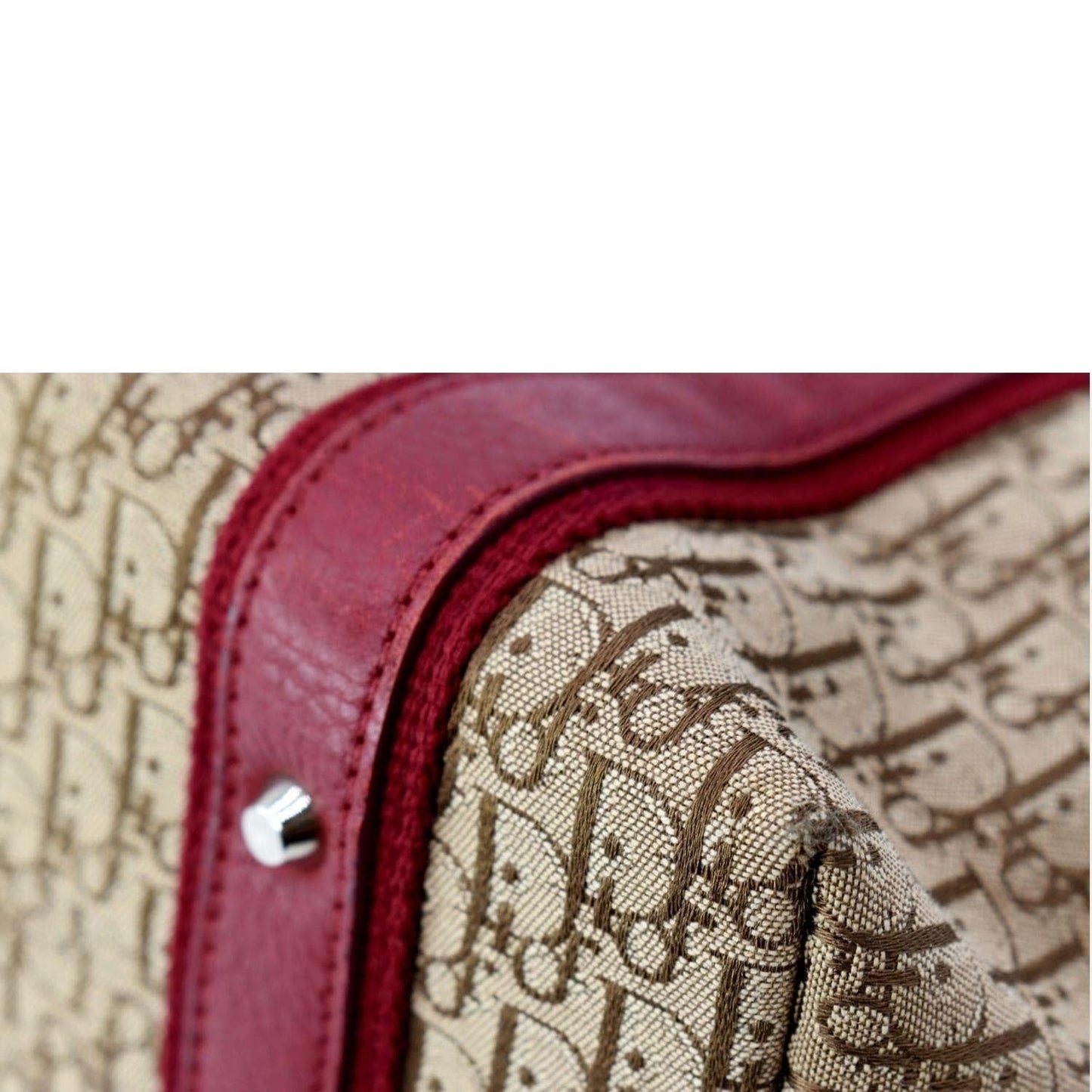 CHRISTIAN DIOR Street Chic Trotter Monogram Canvas Tote Bag Brown