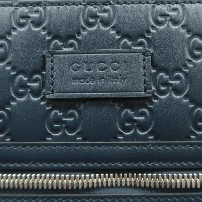 GUCCI Courrier Zip GG Leather Messenger Bag Blue 406408