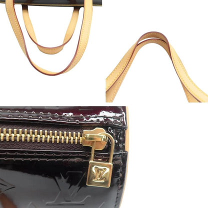 Louis Vuitton Papillon Monogram Patent Leather Shoulder Bag Burgundy