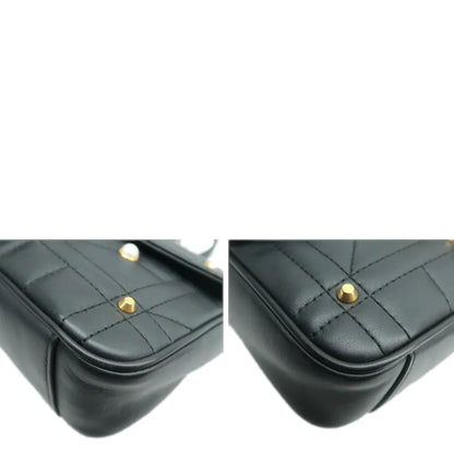 GUCCI GG Marmont Leather Shoulder Bag Black 443497