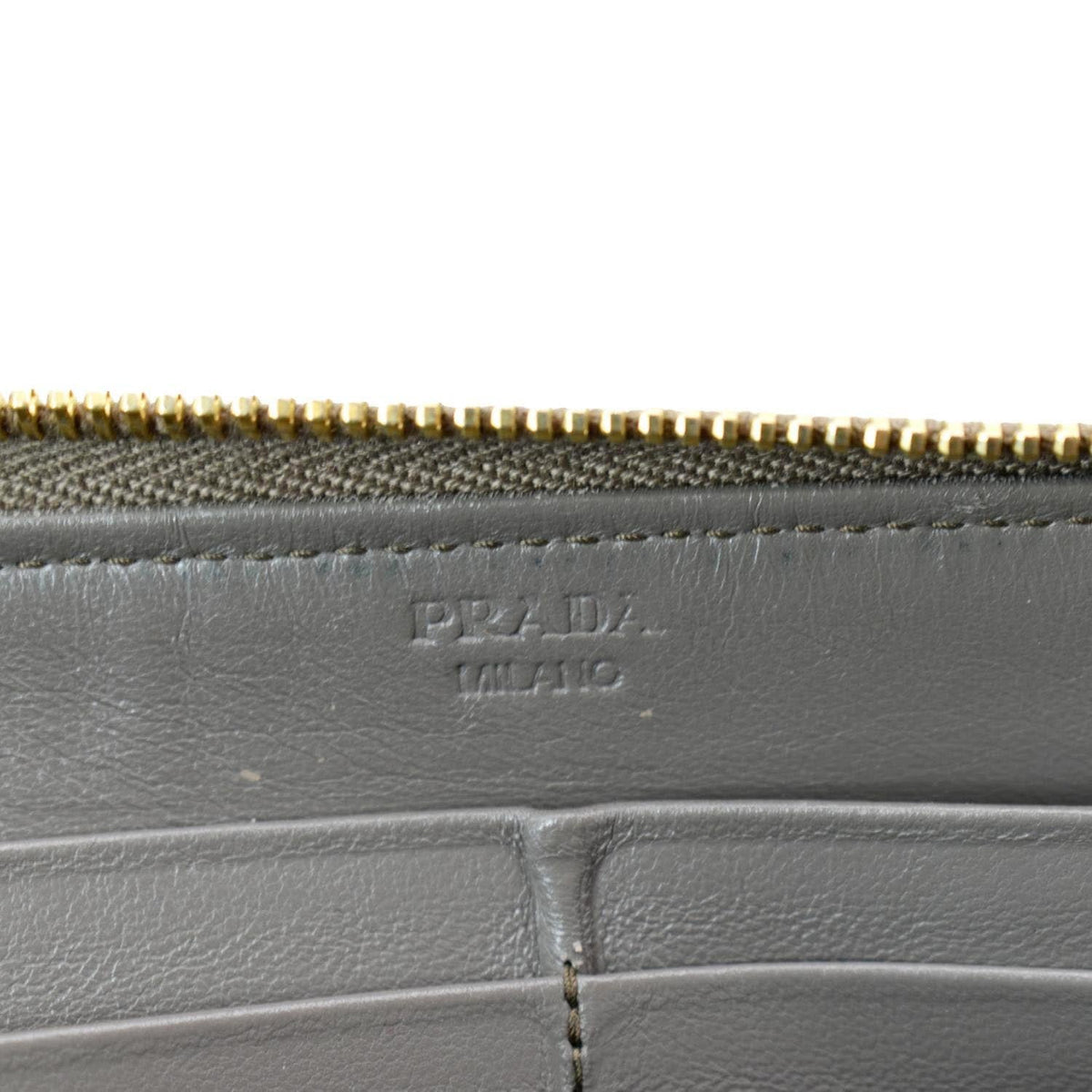PRADA Saffiano Zip-Around Wallet Brown