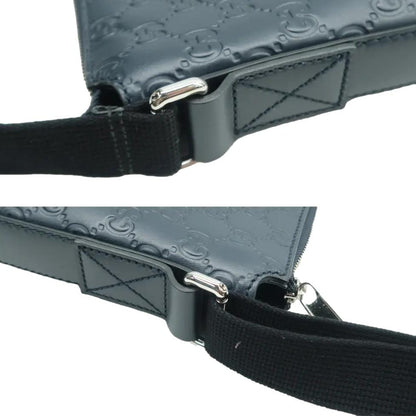 GUCCI Courrier Zip GG Leather Messenger Bag Blue 406408