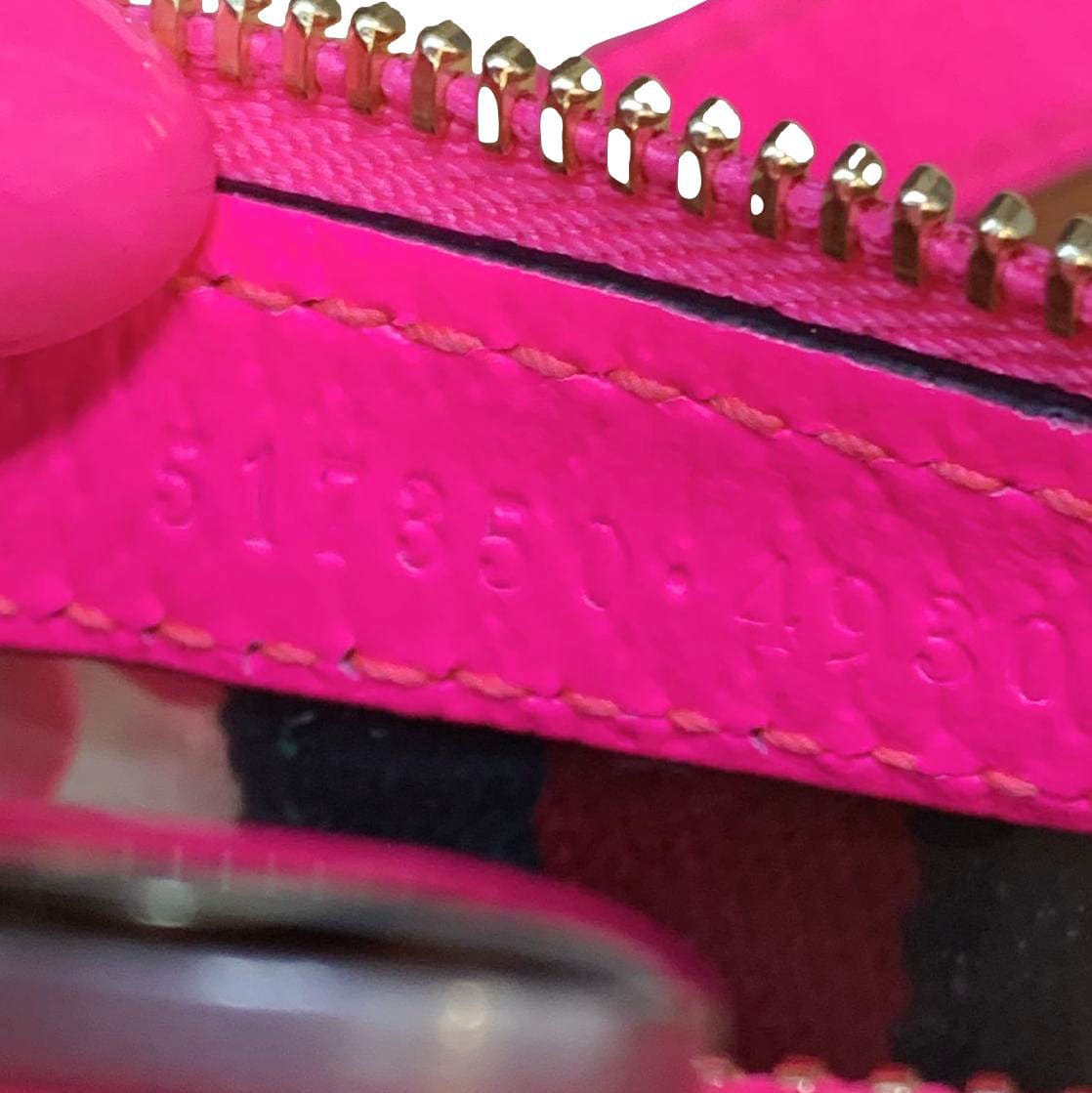 GUCCI Ophidia Mini GG Web PVC Shoulder Bag Fluorescent Fuchsia 517350