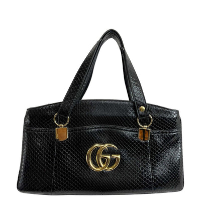 GUCCI - Excellent - Arli Python Top Handle GG Bag w/ FULL KIT