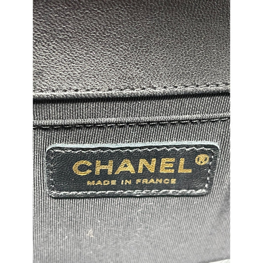 CHANEL Chanel Boy Flap Bag Quilted Lambskin Old Medium - Black