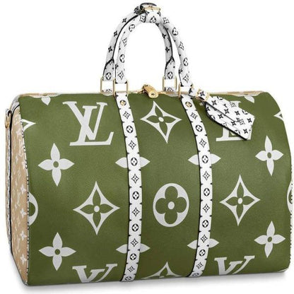 Louis Vuitton Keepall Bandouliere 50 Giant Monogram Green/Beige
