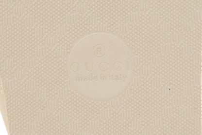Gucci Ivory Rubber Logo Flip Flop Sandals SZ 39