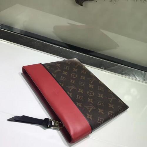 Louis Vuitton Pochette Tuileries Monogram Coated Canvas Red