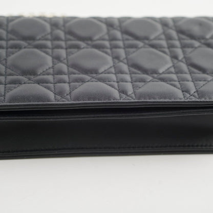 Christian Dior Wallet On Chain WOC Black Lambskin Crossbody
