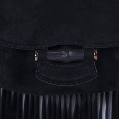 Gucci Nouveau Black Fringe Suede Bag