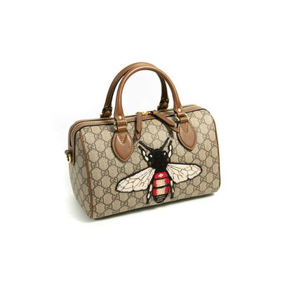 Gucci GG Supreme Embroidered Small Boston Bag