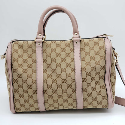 Gucci Canvas Vintage Medium Boston Shoulder, Crossbody & Hand Bag