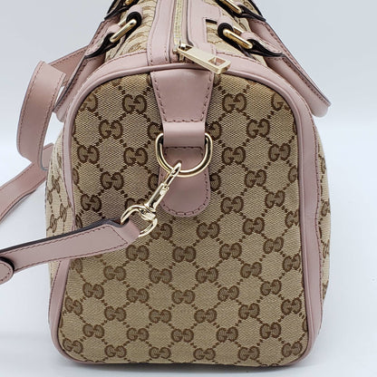 Gucci Canvas Vintage Medium Boston Shoulder, Crossbody & Hand Bag