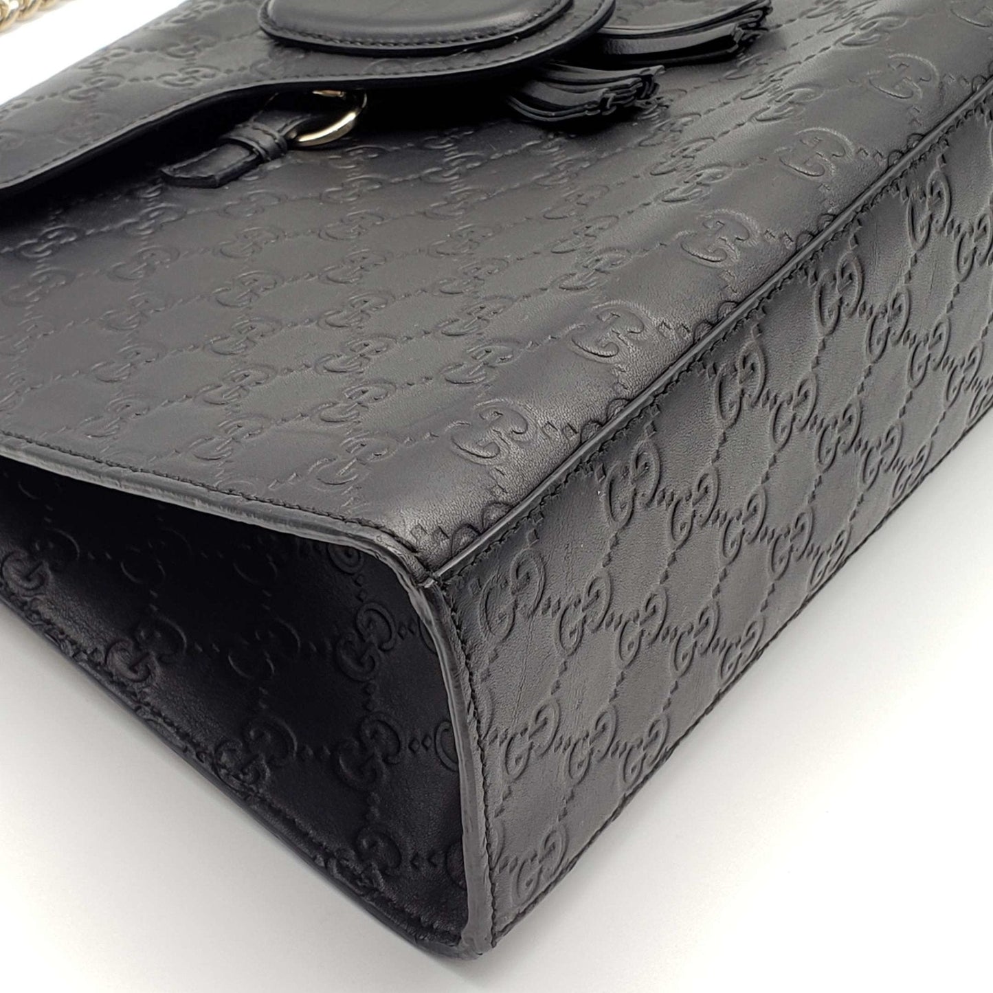 Gucci Emily Guccissima Large Black Shoulder Bag