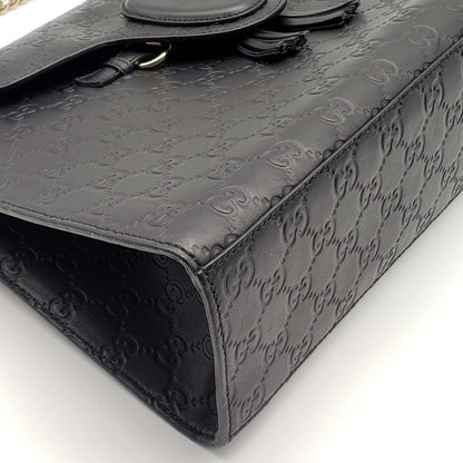 Gucci Emily Guccissima Large Black Shoulder Bag