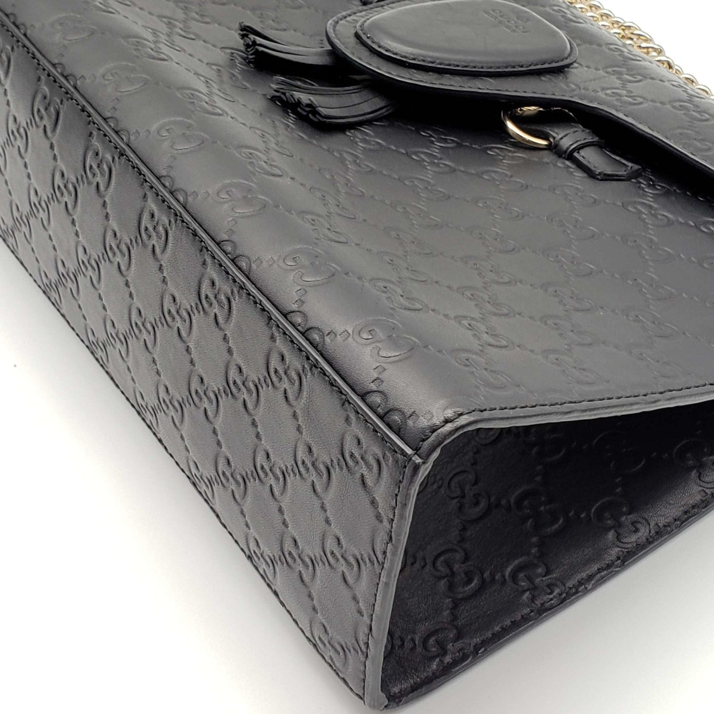 Gucci Emily Guccissima Large Black Shoulder Bag