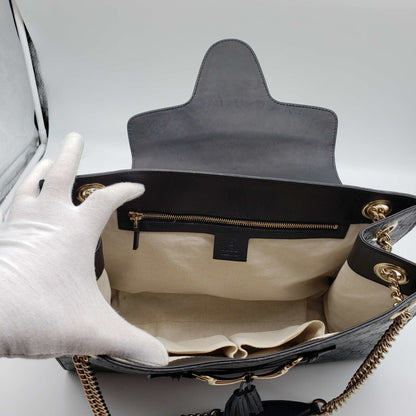 Gucci Emily Guccissima Large Black Shoulder Bag