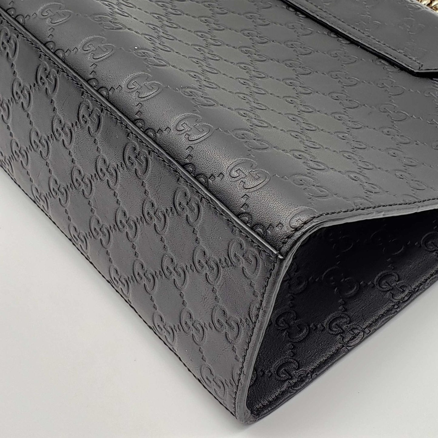 Gucci Emily Guccissima Large Black Shoulder Bag