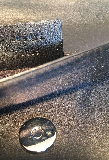 Gucci Black Silk Crystal Front Beaded Evening Bag Clutch