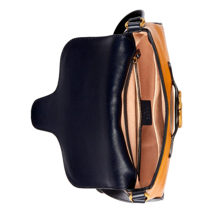 Gucci GG Burnt Orange Two-Tone Leather Shoulder Bag 648934