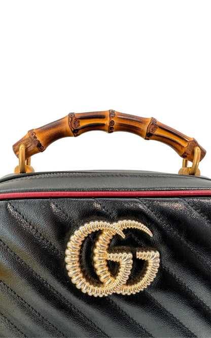 GG Marmont Matelassé Bamboo Handle Shoulder Bag