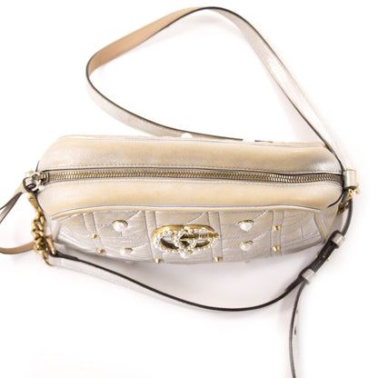 Gucci GG Marmont Matelassé Silver Metallic Bag