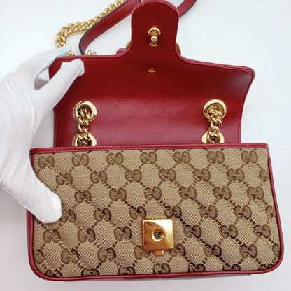 Gucci GG Marmont Mini Canvas & Leather Shoulder Bag