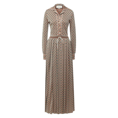 Gucci Long Square G Lamé Dress