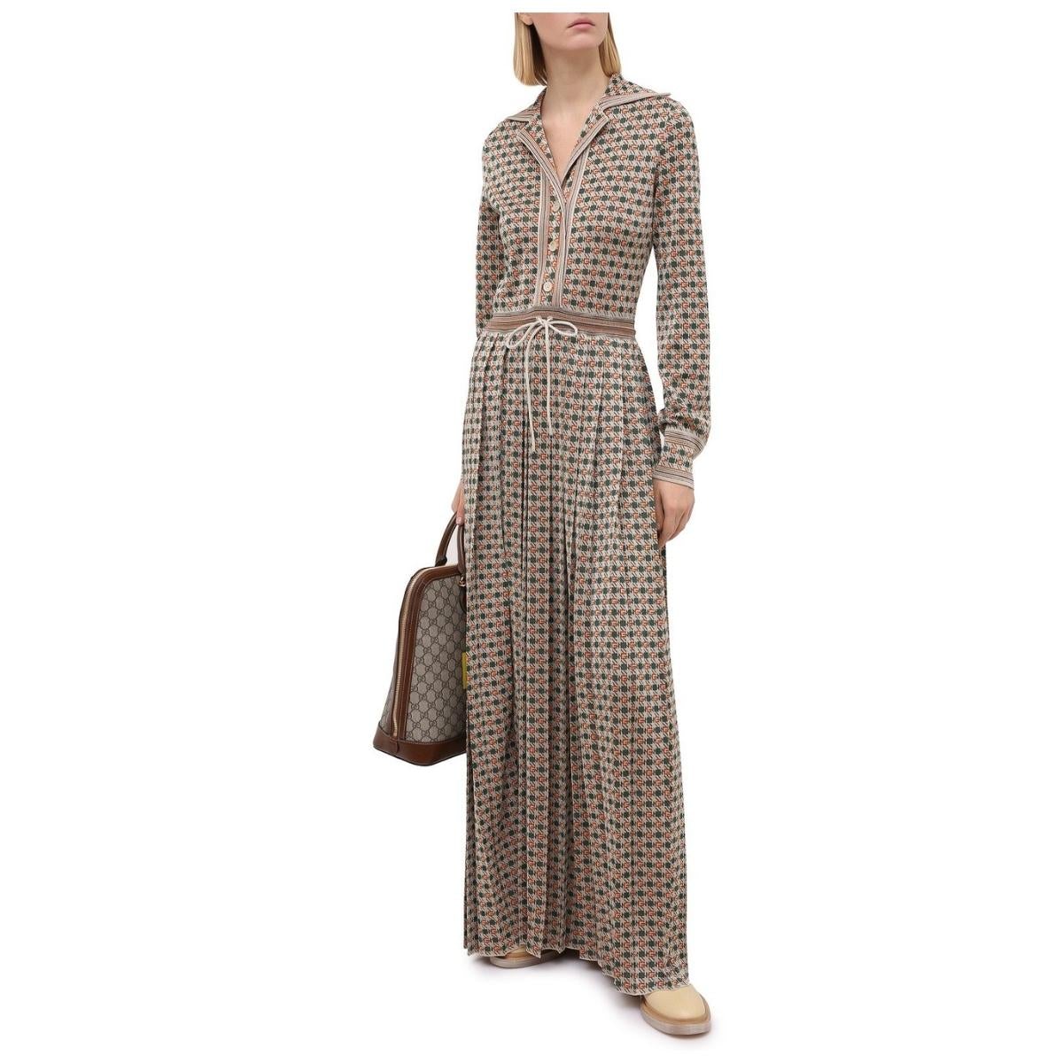 Gucci Long Square G Lamé Dress