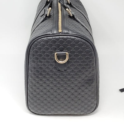 Gucci Guccissima Black Medium Boston Satchel Bag